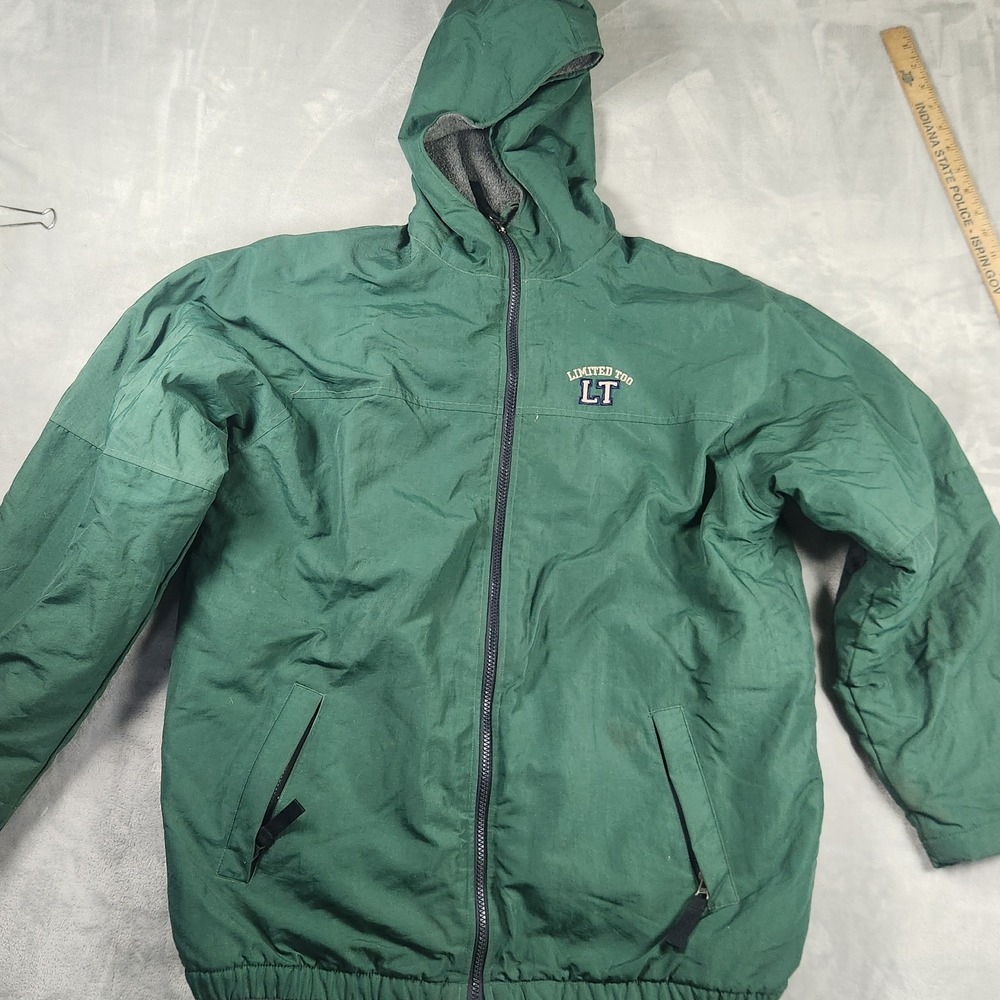 Y2K Limited Too Soft Green Hooded Jacket Retro School Girl Style XXL